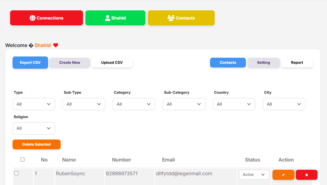 PNTERP Contacts Management Screenshot 2